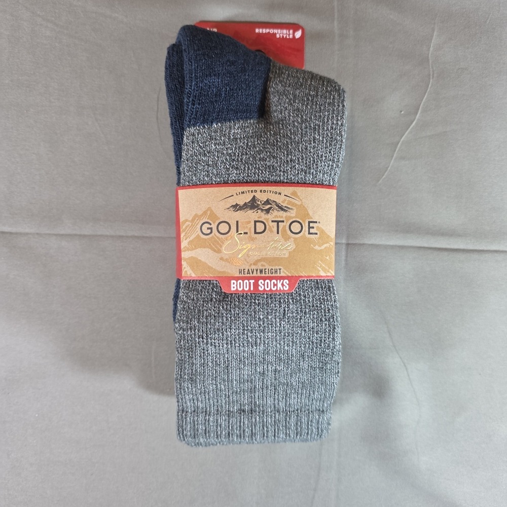 Goldtoe Boot Socks Signature Collection 2 Pair Mens 6-12.5 Large Heavyweight